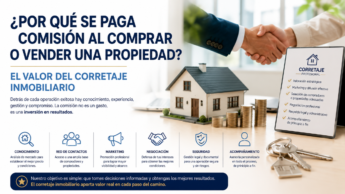 ¿Por qué se paga comisión al comprar o vender una propiedad? El valor del corretaje inmobiliario